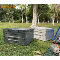 多功能塑料折疊箱 車載戶外可折疊儲物帶側開門收納箱家用整理箱