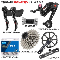 SENSAH SRX PRO 1x11 Speed Road Bike Groupset Shifter Derailleurs Racework Crankset 170/172.5/175MM 40/42/44T Chainring Bicycle