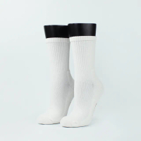 【FOOTER除臭襪】素面輕壓力高筒襪(T99M-白)