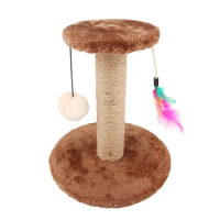 YYSD Cats Scratching Post Climbing Tree Cat Scratcher with TeaserToy Scratch Post Cat Tree SisalHemp Furniture Protector