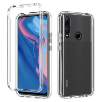 2 in 1 Hybrid Armor Shockproof Phone Case For Huawei Y9 Prime 2019 Y9S Y8S Hard Plastic Frame Transparent Soft TPU Back Cover