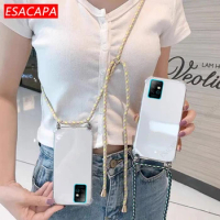 Necklace Chain Phone Case For Infinix Note 8 Zero 8i Smart 5 X683 X687 Soft TPU Shockproof Lanyard Neck Strap Rope Cord Case