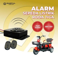 Alarm Sepeda Listrik Roda 3 Anti Maling + Remote Dual Socket 36V-72V
