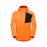 【Mammut 長毛象官方直營】Madris Light ML Hooded Jacket 防風刷毛連帽外套 深柑桔橘 男款 #1014-03841