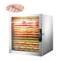 10 Layers Commercial Stainless Steel Food Dehydrator for Food and Jerky Fruit Dehydrator, Professional Jerky Maker Dryer