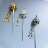 Hanfu Headwear Pagoda Girl Hair Accessories Leaf Tassels Hairpin Metal Hair Sticks Ancient Style Hea