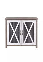 FURNY MATTER Rustic Farmhouse Storage Cabinet with Barn Door