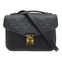 【二手名牌BRAND OFF】LOUIS VUITTON LV 路易威登 黑色 原花 牛皮壓紋 Pochette Metis 兩用包 M41487