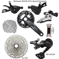 SHIMANO DEORE M5100 Groupset MTB Mountain Bike Groupset 2x11 -Speed 170/175 36-26T 11-42T RD M5120 Derailleur