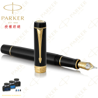 【PARKER】派克 世紀 經典大多福純黑金夾 18K F尖 鋼筆