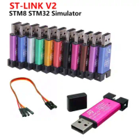 1Set ST LINK Stlink ST-Link V2 Mini STM8 STM32 Simulator Download Programmer Programming With Cover LED Indicator ST Link V2