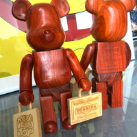 Bearbrick 400% 28cm Porter x Karimoku x Medicom Toy three-party joint African rosewood Porter suitcase Bear