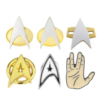 Classic Movie Star Trek Button Brooch Star Fleet Logo Metal Badge Creative Shirt Backpack Accessories Lapel Pins Jewelry Gifts