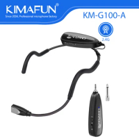 KIMAFUN 2.4G Wireless Microphone System Professional Headset Mic for PC PA Smartphone iPhone Lectures Teaching Meeting Fitness