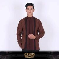 Baju Koko BHS Masterpiece Motif Ali Dark Brown 2XL