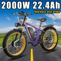E-Bike 48V22.4AH 20000W Dual Motor Mountain Snow Beach 26*4.0 Inch Fat Tire Electric Bike Full Suspension Adult Electric Bicycle