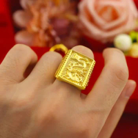 Pure 9999 24k real gold ring fashion models fortune fortune real gold 24 K ring fortune 100 match gold ring
