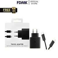 FDMK Charger Type C 45W Super Fast Charging Kompatibel Samsung Travel Adapter dengan Kabel USB Type-