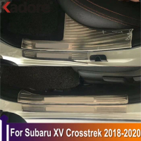 For Subaru XV Crosstrek 2018 2019 2020 Door Sill Scuff Plates Doors Sills Protectors Car Thresholds Sticker Stainless Steel