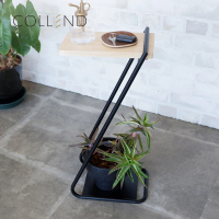 日本COLLEND IRON 實木鋼製Z型邊桌-高60cm-2色可選(邊几/桌几/沙發側桌)