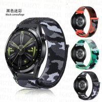 22mm Camouflage Watch Strap For Huawei Watch GT 3 46mm Honor Magic Watch 2 Nylon loop For Amazfit GTR 3 pro Man Bracelet