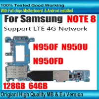 For Samsung Galaxy Note 8 N950F N950U N950FD 64GB Motherboard Unlocked SM-N950F SM-N950FD Logic board EU Version 128GB