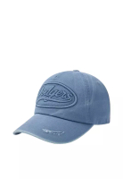 MLB Korea Varsity Vintage Tone Tone Cursive Unstructured Ball Cap - LA Blue