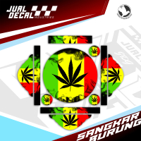 Stiker Sangkar Lovebird motif RASTA Stiker Decal Tebok Lovebird pvc