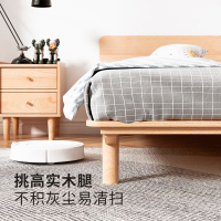 實木床現代簡約櫸木單人床日式小戶型省空間主臥床雙人床定制床架J-17公司貨
