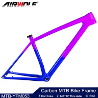 T1100 Full Carbon MTB Mountain Bike Frame 913g BSA Ultralight Bicycle Frame 29er with 12*148mm Rear Spacing with UD Gloss Finis