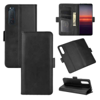 for Sony Xperia 5 II 2 5m2 Mark II MK II XQ-AS52 XQ-AS62 XQ-AS72 Double Wallet Flip Leather Cover Phone Case Capa Etui Fundas