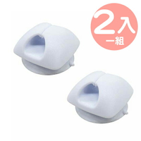 小禮堂 TOWA 吸盤式方形塑膠袋掛勾組 垃圾袋掛勾 掛物勾 吊勾 (2入 白)