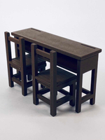 Mini 現貨 小學課桌椅雙人組上色版 1:12 套件
