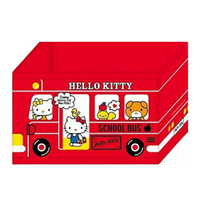 小禮堂 Hello Kitty 迷你折疊式收納盒 紅校車 (少女日用品特輯)