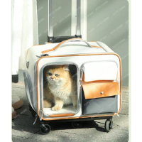 Cat Bag Portable Pet Trolley Bag Luggage Stroller Anti-Stress Cat Backpack cat house cat cage for travel cat villa luxury