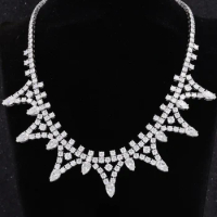 Customized Starsgem S925 White gold Plated Luxury Moissanite Diamond Pendant 14inches Necklace Women Wedding Bridal Jewelry