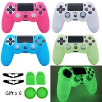Glowing in Dark Soft Silicone Controle Case For Ps4 Controller Games Accessories Gamepad Joystick Case Cover for Playstation 4