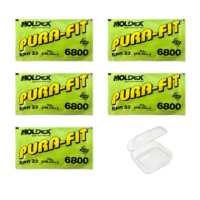 【MOLDEX】美國原裝6800耳塞-5包+送收納耳塞盒*1(1包有1對耳塞 靜音 降噪 彈性耳塞 睡眠耳塞)