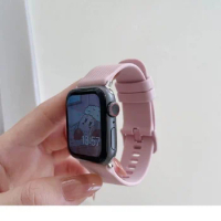 For Apple Watch 7se 45mm Strap For Apple Watch 6 5 4 44mm 42mm 41mm 40mm 38mm Silicone Strap Wristband Bracelet