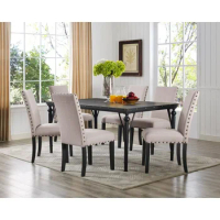 Roundhill Furniture Biony 7 Piece Wooden Dining Table Set dinner table set dining table set furniture