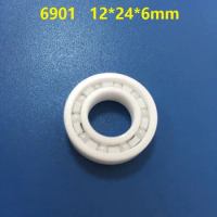 6pcs/10pcs 6901 Full Ceramic bearing 12*24*6mm ZrO2 Zirconia Ceramic deep groove ball bearing fishing reel 12x24x6 mm