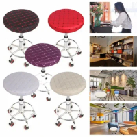 Round Dining Room Chair Covers Bar Stool Protector Cotton Fabric Dining Seat Covers for Dentist Hair Salon funda silla redonda