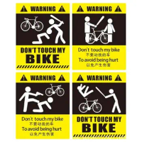 Bicycle Warning Sticker DONT TOUCH MY BIKE Waterproof Anti-scratch Decals Cycling Slider Parts MTB Road Bike Decorative Stickers