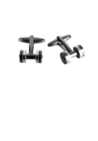 SOEOES Fashion Simple Black and White Dumbbell Cufflinks