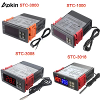 STC-1000 3000 3008 3018 Dual LED Digital Thermostat Temperature Controller DC 12V 24V AC 110V 220V Heating Cooling Regulator