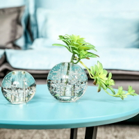 百搭氣泡光球水晶玻璃透明小花瓶 辦公桌餐桌裝飾小清新花瓶