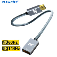 DP Extension Cable 8K DisplayPort 1.4 Adapter 4K HDR 144Hz 165Hz For Video PC Laptop TV Display Port Cord Wire Male to Female