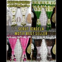 Gorden Jendela Motif Serut Hordeng Serut Jendela