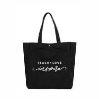 Teacher Tote Bag Book Bag Work Bag Gift for Teacher's Day Large Capacity Shopping Bag Beach Bag