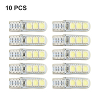 เปลือกซิลิโคน ไฟ LED เบดข้างรถยนต์ 10 ชิ้น สำหรับ T10 และ T10-194 และ T10-5050-6SMD